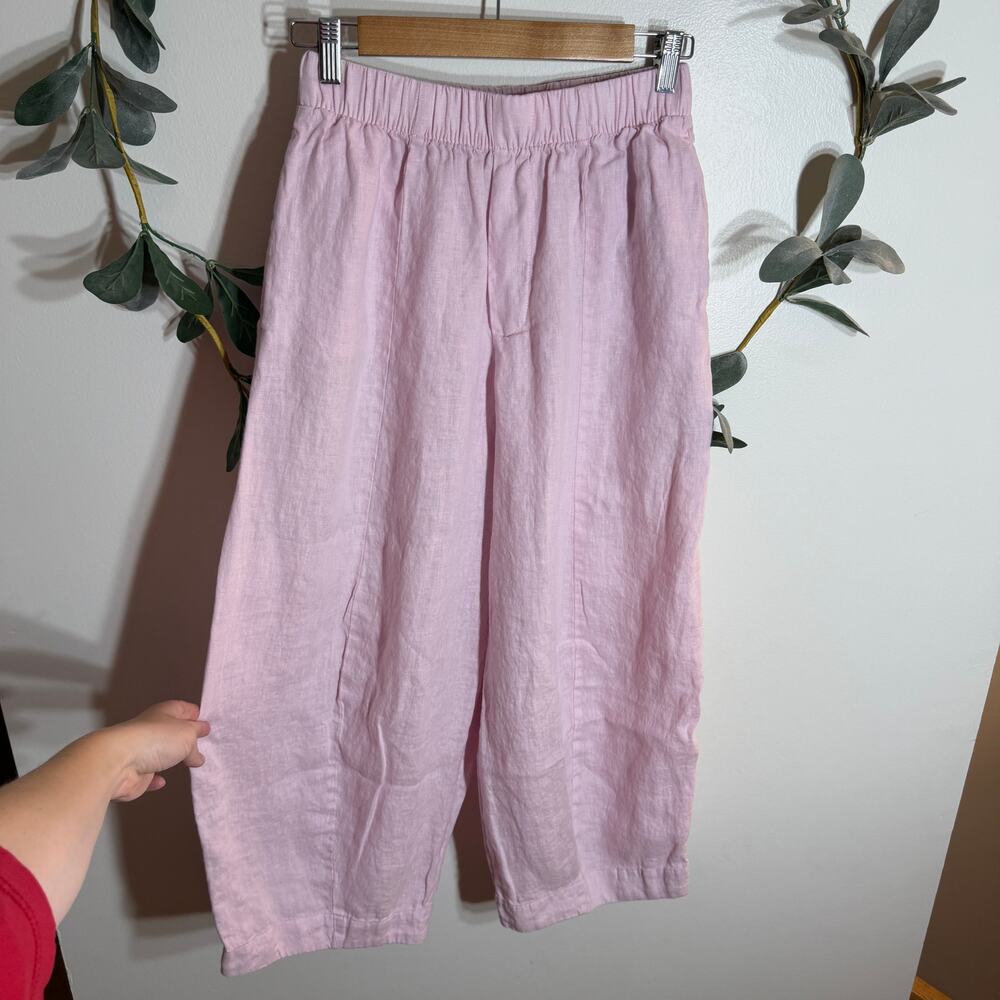 Zara Pink Linen Barrel Leg Pants